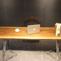 非洲乌金木干料实木书桌原生态实木会客桌简胖代办公桌办公家具
