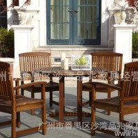 户外桌椅 折叠实木桌椅四件套 四方桌椅 花园庭院餐桌椅